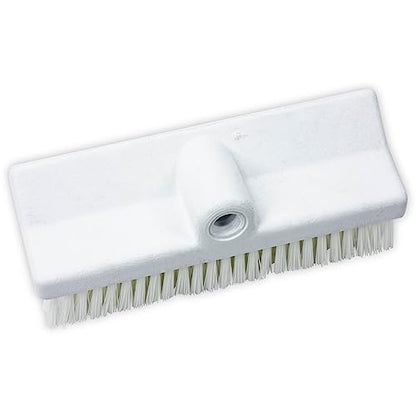 SPARTA 40423EC02 Plastic Floor Scrub Brush, Wall Brush, Equipment Brush With Nonabsorbent Bristles For Industrial Kitchens, Hospitals, Commercial Cleaning, 10 Inches, White, (Pack of 2) - color: White
