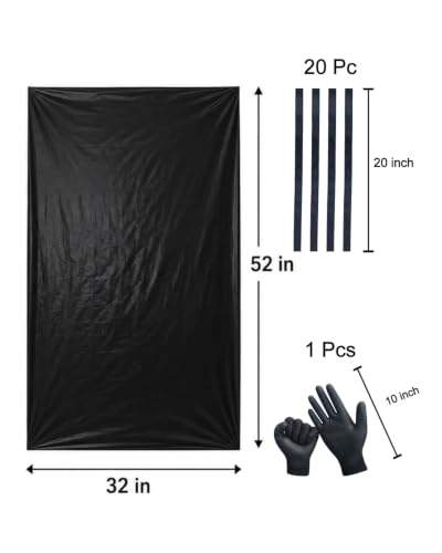 6 Mil Heavy Duty Contractor Trash Bags - 20 Pack Large Clear Construction Garbage Bags for 50/55/60 Gallon (Extra Thick, Tear Resistant) (32" X 52") (Black-6 Mil) - color: Black-6 Mil