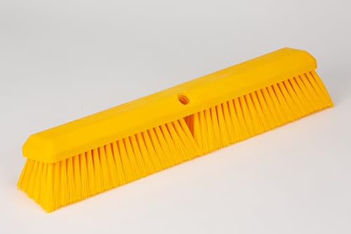 SPARTA Omni Sweep Plastic Push Broom Head, Heavy Duty, Industrial Broom With Color Code System For Outdoor, Indoor, Garage, Concrete, Patio, Kitchen, Bathroom, 18 Inches, Yellow - color: Yellow, size: 18 Inches