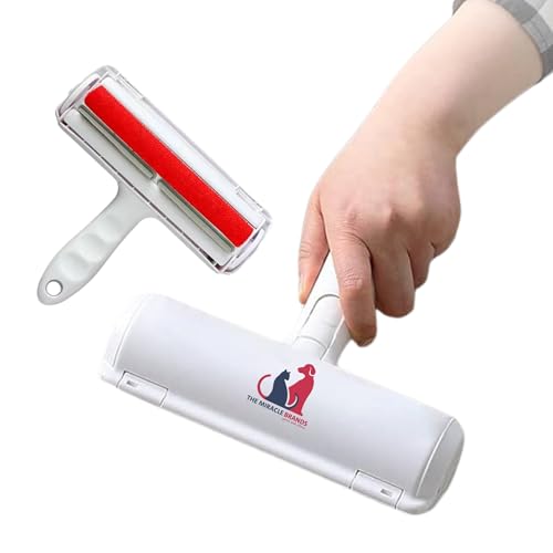 Pet Hair Remover Roller – Reusable Lint Roller for Dog & Cat Hair with Self-Cleaning Base – White
