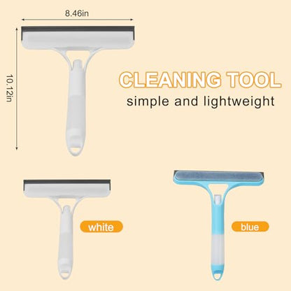 Pro 3 in 1 Window Cleaning Scraper with 2 Replaceable Cleaning Cotton Strips, 3 in 1 Spray Squeegee, Window Squeegee, Suitable for Cleaning Bathroom Glass, Mirrors, Car Windows (Blue) - color: Pro-blue