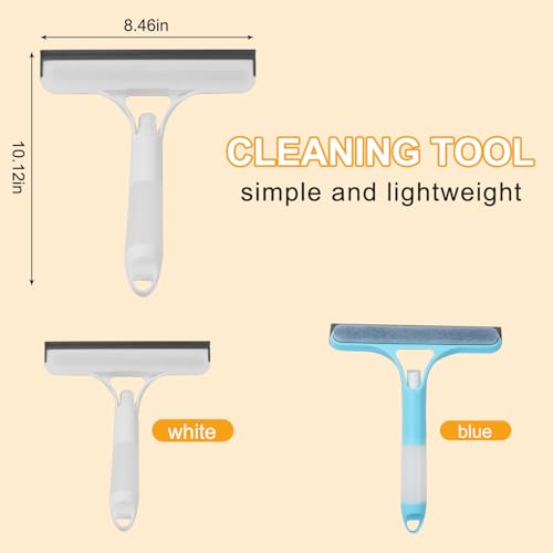 Pro 3 in 1 Window Cleaning Scraper with 2 Replaceable Cleaning Cotton Strips, 3 in 1 Spray Squeegee, Window Squeegee, Suitable for Cleaning Bathroom Glass, Mirrors, Car Windows (Blue) - color: Pro-blue
