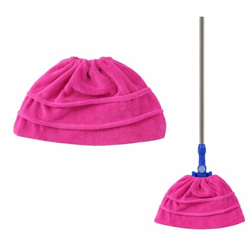 Flat Mop Pads Replacement Washable Floor Cleaning Cover Reusable Mop Head Cloth for Household Use(Pink) - color: Pink