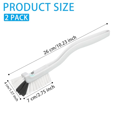 GTOTd Kitchen Right Angle Scrub Grout Small Cleaning Brush（2 Pack）Best Kitchen Gadgets Gifts Stuff for Bottle Bathroom Brushes Household Pot Pan Dishwasher Edge Corners Deep Brush with Stiff Bristles