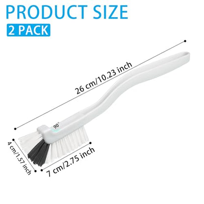 GTOTd Kitchen Right Angle Scrub Grout Small Cleaning Brush（2 Pack）Best Kitchen Gadgets Gifts Stuff for Bottle Bathroom Brushes Household Pot Pan Dishwasher Edge Corners Deep Brush with Stiff Bristles