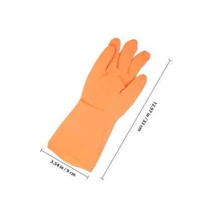 SUPVOX Reusable Latex Kitchen Dishwashing Gloves Non-slip Medium Size Household Cleaning Gloves 3 Pairs Colorful Set for Dish Cleaning and Food Prep