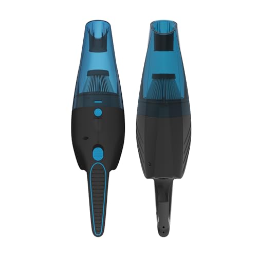 SEALON GV02 Handheld Rechargeable Car Vacuum Cleaner, 10KPa Vacuum Cleaner and Air Duster, High Power Hand Held Vacuum with LED Light and Multi-Nozzles for Car, Home, Office, Pet （Blue 2 Pack） - color: Gv02-blue-2