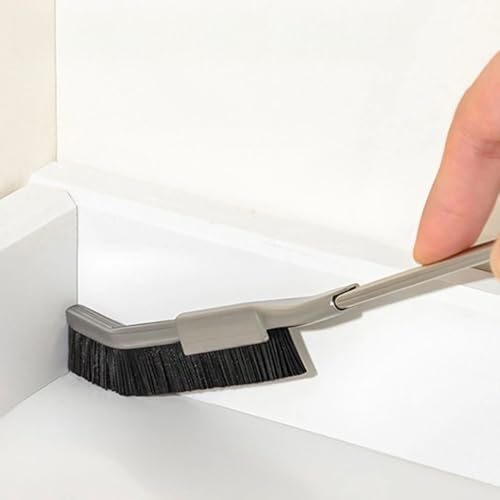 1 Piece Stainless Steel Handle Gap Cleaning Brush Window Door Floor Tile Groove Hard Nylon Brush Multifunction Bathroom Kitchen Cleaning Tools, 25cm