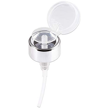 PANA 7oz. Professional Push Down Liquid Pumping Clear Bottle Dispenser (Silver Lid with No Wording, 2pc) - color: Clear, size: 7 Ounce - 2 Bottles