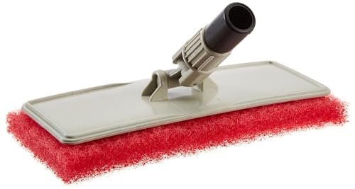 STAR BRITE Large Scrub Pad with Flexible Head Scrubber - Medium Texture (Red) - Attach to Extension Handle for an Extra 3’-10’ of Reach (040124) - color: Flex Head Scrubber W/Red Pad
