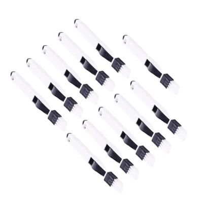 Yardwe 11pcs Window Door Track Cleaning Brush Set with Dustpan, Detachable Keyboard Dustpan Brush, Multipurpose Crevice and Groove Cleaner for Household and Office Use, Black