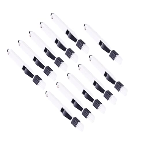Yardwe 11pcs Window Door Track Cleaning Brush Set with Dustpan, Detachable Keyboard Dustpan Brush, Multipurpose Crevice and Groove Cleaner for Household and Office Use, Black