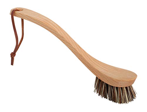 Redecker Dish Brush, Union Fiber, Curved Handle – Precision Heavy Duty Scrub Brush, Made in Germany - size: Single Unit, 9-1/4-Inches