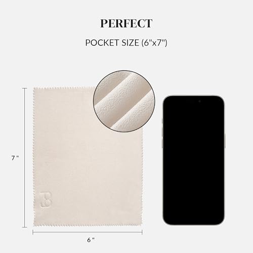 6 Pack Microfiber Cleaning Cloth for Glasses - Ultra Soft Lens Cleaning Cloth for Eyeglasses, Sunglasses, Camera Lenses, Screens, iPhone, iPad - Lint-Free & Scratch-Free