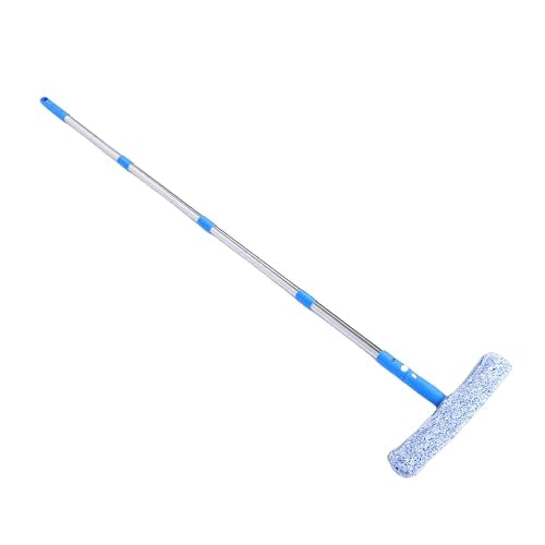 Window Cleaning Kit with 9.8FT Extension Pole, Professional Window Squeegee and Scrubber Brush Set for High Outdoor Windows and Car Glass