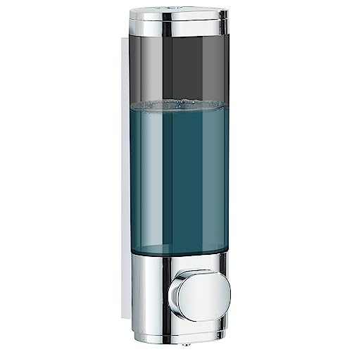 Pollock Shampoo and Conditioner Dispenser Wall Mounted, Shower Soap Dispenser 2 Chamber No Drill, Shampoo Dispenser for Shower, Body Wash Dispenser for Bathroom, Large Capacity, (Silver DG1 Chamber) - color: Silver Dg1 Chamber