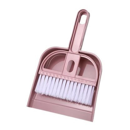 uxcell 2 Pcs Mini Dustpan and Brush Set, Small Broom and Dustpan Set for Home Office Tabletops Sofas Keyboards Cleaning, Pink - color: Pink