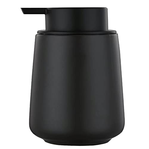 12Oz Black Soap Dispenser - Modern Ceramic Lotion Hand Soap Dispenser with Easy-to-Press Black Pump, Reusable and Refillable Liquid Dish Soap Dispensers for Bathroom & Kitchen - color: Black, style: Liquid Pump