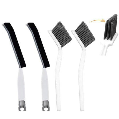 Crevice Brushes for Cleaning, Gap Cleaning Brush with Long Stiff V-Shaped Bristles Household Use for Bathroom/Tiles/Kitchen（4pcs）