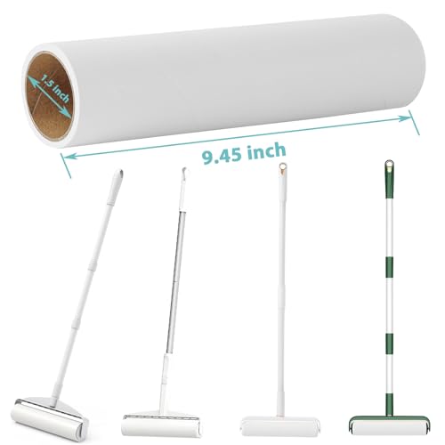 9.45 inch Large Lint Roller Refills Compatible with Delomo PetLovers and Other 9.4'' - 9.5'' Large Lint Rollers for Carpet Floor Pet Hair Remover Refill 60 Sheets per Roll 5 Pack Total 300 Sheets - size: 9.45 inch