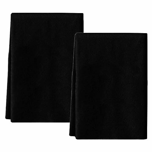 Black Kitchen Towel Set of 2, Absorbent Microfiber Hand Towels for Kitchen Bathroom Bar Decorative Solid Ultra Soft Resuable Cleaning Cloths Washable Fast Drying - size: 2PCS-18" x 28"