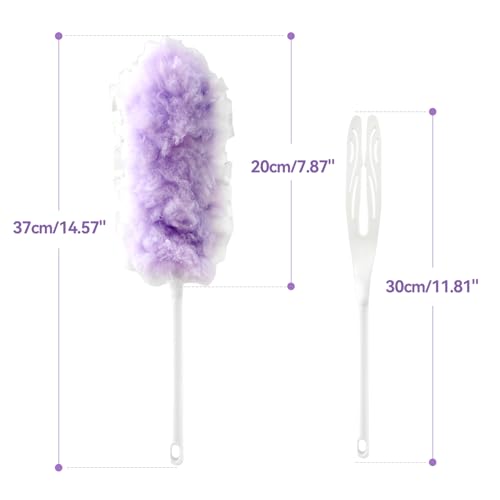 30 Count Duster Refills with 1 Handle, Heavy Duty Microfiber Feather Duster, Disposable Multi Surface Duster Kit, Household Cleaning Tool for Pet Hair, Home, Office, Blind, Furniture - color: 1 Short Handle + 30 Refills