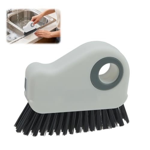 2-in-1 Window Groove Cleaning Brush, Handheld Crevice Cleaner Tool with Dustpan, Sliding Door Track Cleaning Brushes for Keyboard Blind Gap Corner Detail Sweeper Space