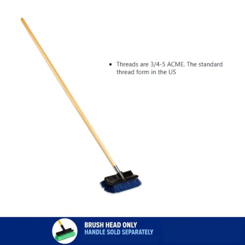 SPARTA Flo-Pac Deck Brush Floor Scrubber, Grout Brush with Dual Surface for Bathroom, Patio, Kitchen, Wall and Deck Cleaning, 10 Inches, Blue
