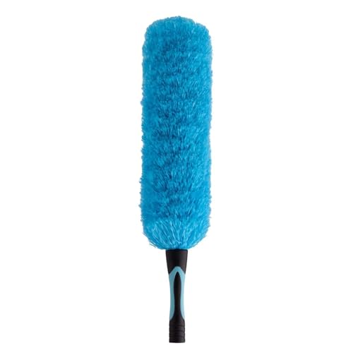20 Foot High Reach Ceiling Fan Duster with 5-12ft Heavy Duty Extension Pole, Microfiber Feather, Cobweb Duster, Window Squeegee Kit, Cleaning Gloves - size: 12ft