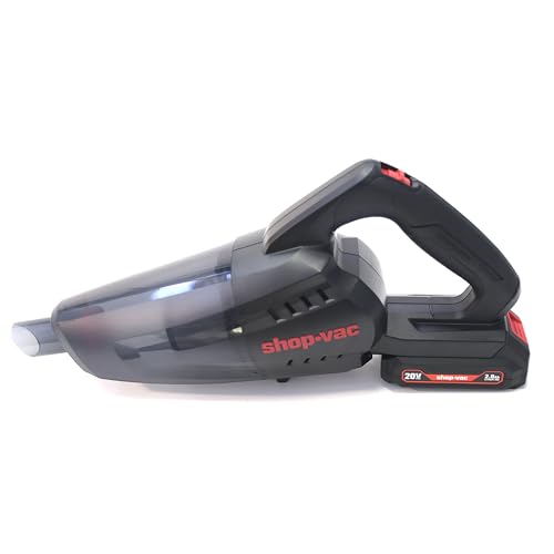 Shop-Vac 5430087 Handheld Vacuum, Cordless Rechargeable Lithium 20V, Lightweight Design, Ideal for Quick Cleanups in Home, Garage, and Vehicle