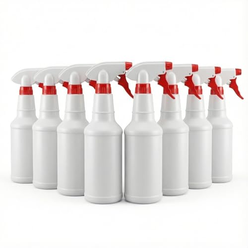 Angel-in-Armor 16oz Spray Bottles - 10-Pack - Heavy-Duty Adjustable Nozzle Mist & Stream Bottles for Cleaning, Gardening, Hair, Water Spray, Household, Fabric, Multipurpose, and Professional Use