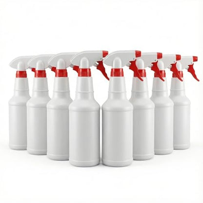 Angel-in-Armor 16oz Spray Bottles - 10-Pack - Heavy-Duty Adjustable Nozzle Mist & Stream Bottles for Cleaning, Gardening, Hair, Water Spray, Household, Fabric, Multipurpose, and Professional Use