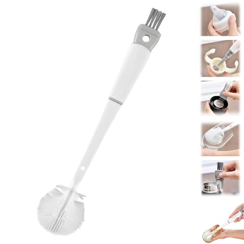 360° Flexible Silicone Bottle Brush with Long Handle, New Bottle Cleaning Brush, Deep Cleaning Brush for Narrow Neck Bottles Silicone Bottle Brush (White-1PC) - color: White-1pc