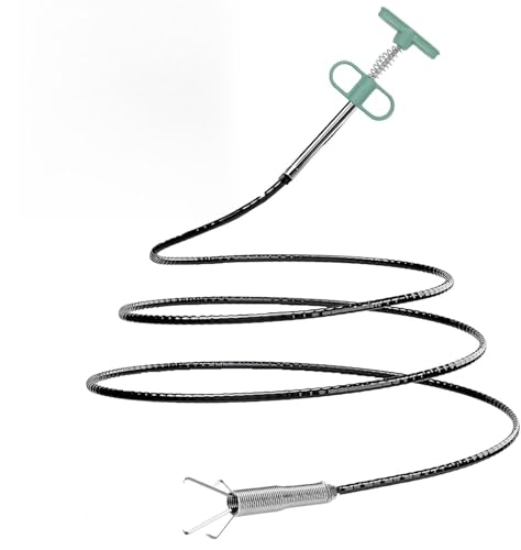 Upgrade Drain Snake for Hair Clogs, 76'' Four claw grabber pickup tool for Litter Pick, Home Sink, Drains, Toilet, Snake Drain Hair Remover - style: T-76 IN