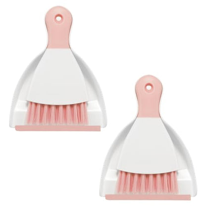 NACENA Mini Dustpan and Brush Set 2 Pack, Small Broom and Dustpan Set Dust Pan and Mini Hand Broom Dustpan and Broom Combo Compact for Home Table Keyboards Sofa Kitchen, Pink - color: Pink, size: 2 packs