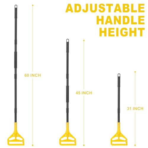 KeFanta 60 Inch Mop Handle Commercial Heavy Duty,Industrial Mop Stick Replacement Quick Change,Wet Mops Head Replacement Holder for Floor Cleaning(Yellow)