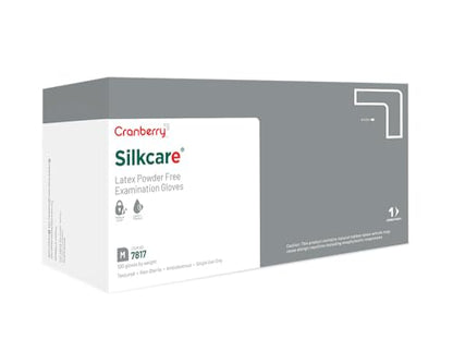 Cranberry USA CR7817 Silkcare Latex Powder Free Exam Gloves, Medium (Pack of 100), Beige - size: Medium