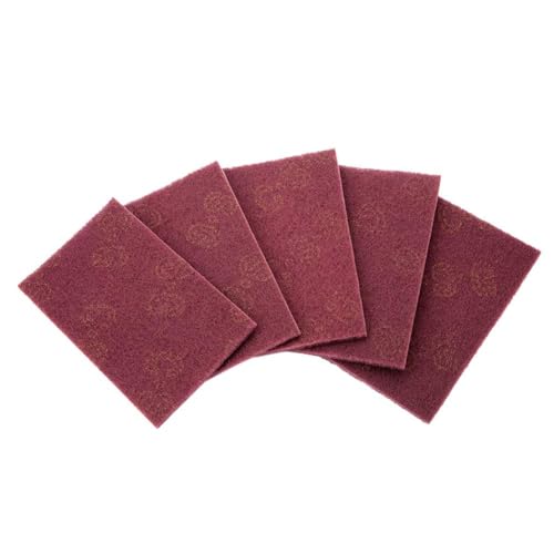 Abrasive Hand Scouring Pads, 2-Pack (Fine Red & Coarse Green) Heavy Duty Scrub Pads for Kitchen, Dish, Pots, Pans, Oven, Grill, Multi-Purpose Cleaning Sponge - color: Red