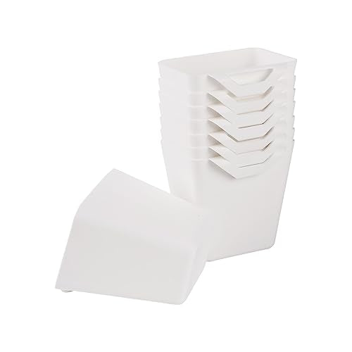 8 Pack Hanging Cup Holders, Multipurpose Rolling Cart Accessories Utility Cart Accessories For Art & Craft Supplies, Space Saving Hanging Storage Basket Pencil Holder Makeup Organizers (White) - color: White