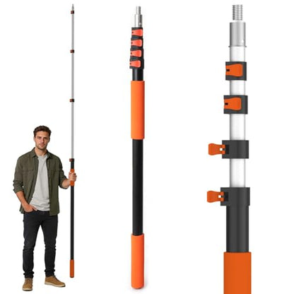 AgiiMan 26FT Reach Telescoping Pole - 5 to 20FT Extension Pole, Portable Aluminum Telescoping Rod with Easy Flip Lock, Paint Roller Extension Poles for Paint Dusting, Window Cleaning - size: 5 FT-20 FT