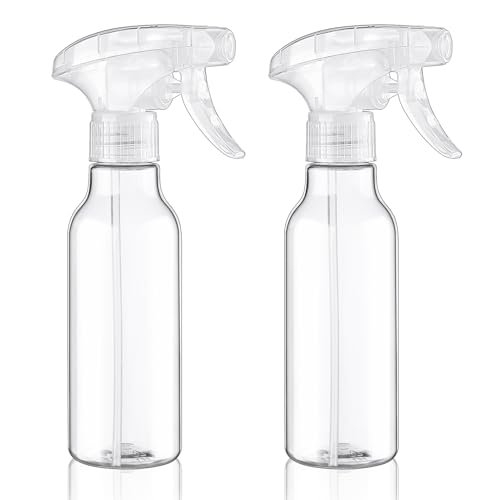 Cosywell Plastic Spray Bottles 8.8oz/260ml 2 Pack Empty Spray Bottle for Cleaning Mist/Stream Heavy Duty Water Spraying Bottle for Cooking Solutions Essential Oils Hair Care(Clear) - color: A-Clear