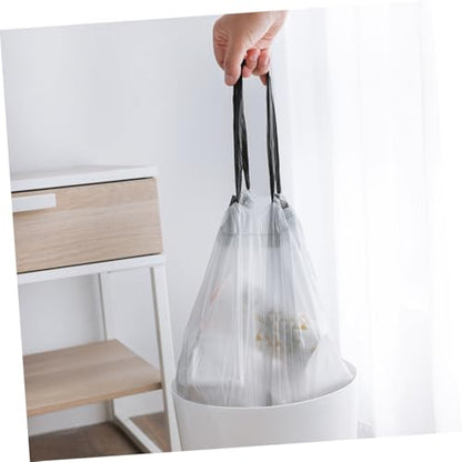 Healifty 6rolls Drawstring Trash Bags Heavy Duty Kitchen Garbage Bag Leakproof Liners for Council Collection Roll