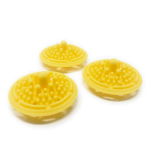Paint Puck Paint Brush Cleaner (3-Pack, Yellow) – Reusable Silicone Insert with Suction & Nubs for Cleaning Acrylic, Oil & Watercolor Brushes – Fits Cups for Classroom, Studio & Home Use - color: Yellow