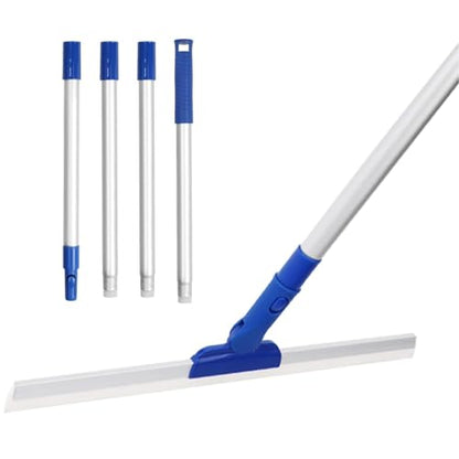17" Magic Broom Squeegee Broom with 56" Adjustable Long Handle for Floor Bathroom Kitchen,Shower Tile Pet Hair Fur Marble Glass Window Cleaning