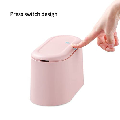 SUBEKYU 0.5 Gal Mini Countertop Trash Can with Lid for Desktop, Small Garbage Can for Office, Tiny Wastebasket,Pink - color: Pink 0.4 Gal with Lid