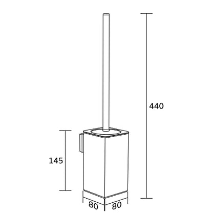 BVL Toilet Brush and Holder Black Toilet Bowl Brush for Ceaning with Stainless Steel Handle Wall Mounted