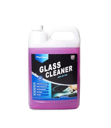 Magic Finish Car Glass Cleaner (1 Gallon) – Ammonia-Free Window Cleaner Spray for Interior & Exterior Auto Glass – Anti-Fog, Streak-Free Car Cleaning Supplies for Tint, Mirrors & Screens - size: 128 Fl Oz (Pack of 1)