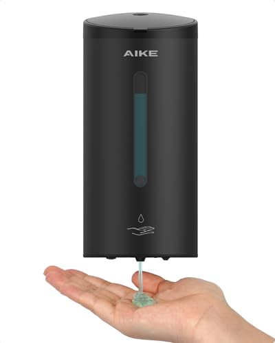 AIKE Automatic Wall Mount Liquid Soap Dispenser, Commercial Stainless Steel with 25oz Large Capacity Save Time Effort and Cost,Model AK1205(Matte Black) - color: Matte Black