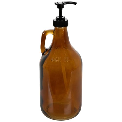 Hobby Lobby Glass Soap Dispenser with Pump (Amber, Black) - color: Amber, Black