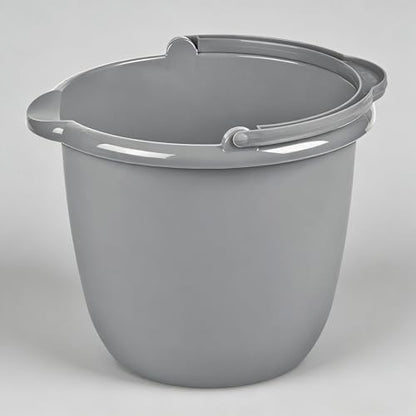 10 Qt. Spout Pail Classic Titanium,Gray Plastic Bucket with Pour Spout and Handle for Cleaning, Mopping, Gardening